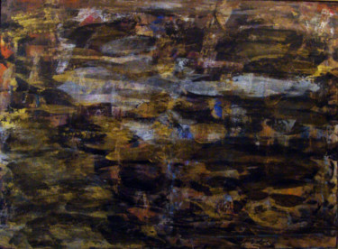 Pittura intitolato "La nuit, au fil de…" da Michel Aucoin, Opera d'arte originale, Acrilico