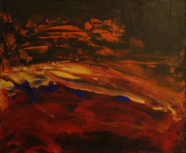 Painting titled "Univers volcanique" by Michel Aucoin, Original Artwork, Acrylic