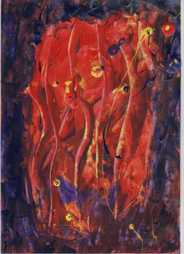 Peinture intitulée "Feu de la vie" par Michel Aucoin, Œuvre d'art originale, Acrylique