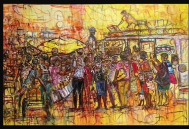 Malerei mit dem Titel "Le voyage 2" von Michel Bertrand Atou Onana (Atouloo), Original-Kunstwerk, Acryl Auf artwork_cat. mon…