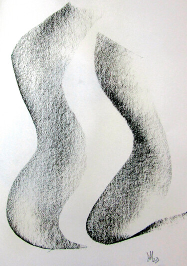 Drawing titled "fusain_2023_IMG_7020" by Michel Boisvert (JAM), Original Artwork, Charcoal