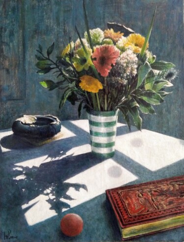 Painting titled "Fleurs et lumières.…" by Michel Borro, Original Artwork, Oil