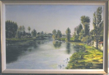 Peinture intitulée "La Charente au prin…" par Michel Bourdeau, Œuvre d'art originale