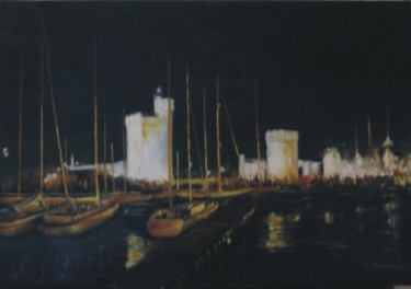 Peinture intitulée "Port de La Rochelle…" par Michel Bourdeau, Œuvre d'art originale