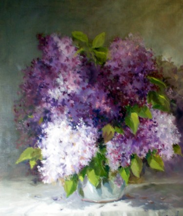 Painting titled "Lilas" by Michel Braud, Original Artwork