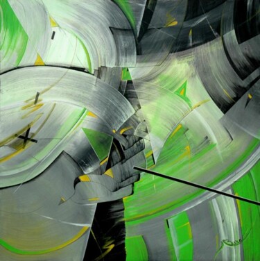 Peinture intitulée "space green" par Michel Buret, Œuvre d'art originale