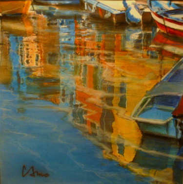 Malerei mit dem Titel "reflets-a-burano.jpg" von Michel Camo, Original-Kunstwerk, Aquarell