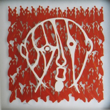 Peinture intitulée "66a-tete-rouge.jpg" par Michel Castanier, Œuvre d'art originale, Acrylique