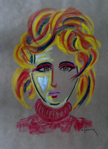 Drawing titled "Vera" by Michel Castanier, Original Artwork, Pastel