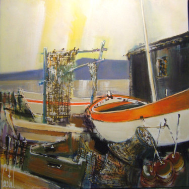Peinture intitulée "La maison du pêcheur" par Michel Castel, Œuvre d'art originale, Acrylique
