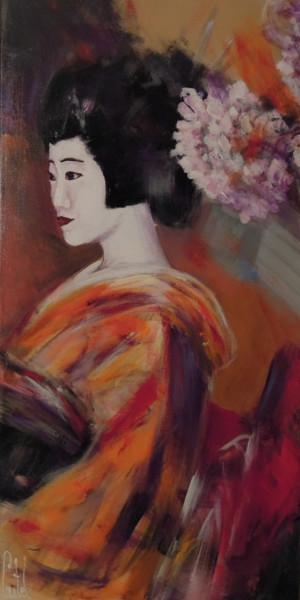 Peinture intitulée "Geisha" par Michel Castel, Œuvre d'art originale