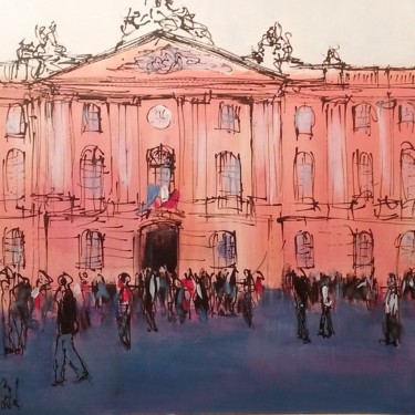 Painting titled "Toulouse, Le Capito…" by Michel Castel, Original Artwork, Acrylic