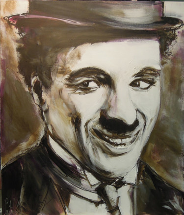 Painting titled "Charlot" by Michel Castel, Original Artwork, Acrylic