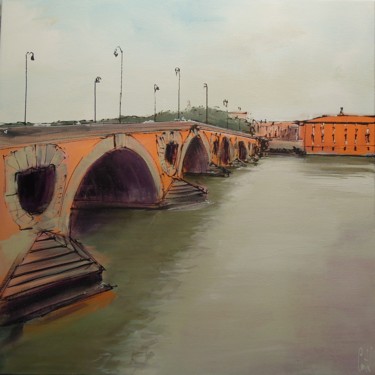 绘画 标题为“Toulouse, Le Pont N…” 由Michel Castel, 原创艺术品, 丙烯