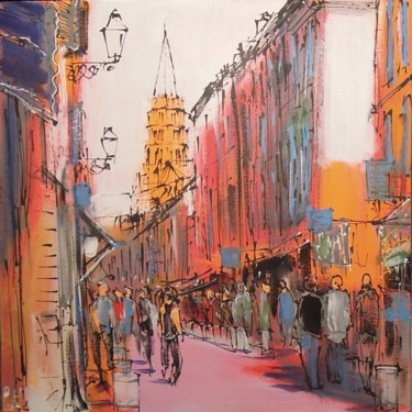 Painting titled "Toulouse, Rue du Ta…" by Michel Castel, Original Artwork, Acrylic