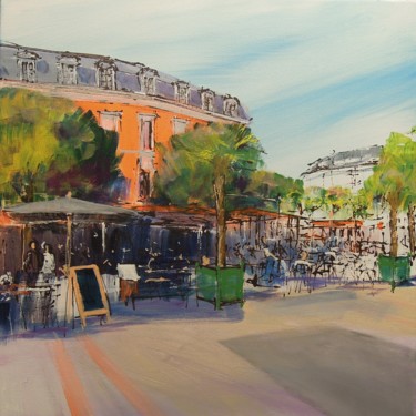 Painting titled "Tarbes, Place de Ve…" by Michel Castel, Original Artwork, Acrylic