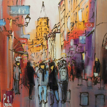 Peinture intitulée "Toulouse, rue du Ta…" par Michel Castel, Œuvre d'art originale, Huile