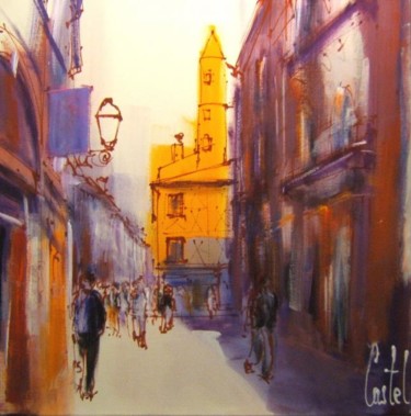 Peinture intitulée "Toulouse: Rue des C…" par Michel Castel, Œuvre d'art originale, Huile