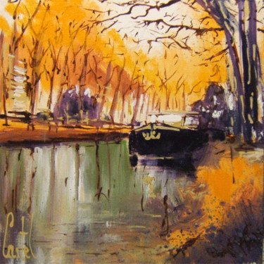Peinture intitulée "Canal du Midi" par Michel Castel, Œuvre d'art originale