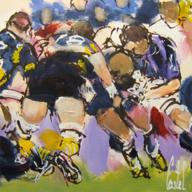 Peinture intitulée "Rugby n°2" par Michel Castel, Œuvre d'art originale, Acrylique