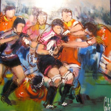 Painting titled "Rugby" by Michel Castel, Original Artwork