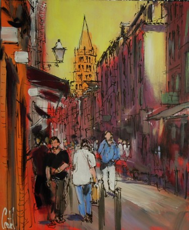 Peinture intitulée "Toulouse, Rue du Ta…" par Michel Castel, Œuvre d'art originale, Acrylique