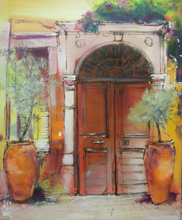 Pintura intitulada "Porte Cretoise" por Michel Castel, Obras de arte originais, Acrílico