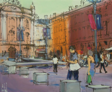 제목이 "Toulouse, Place du…"인 미술작품 Michel Castel로, 원작, 아크릴