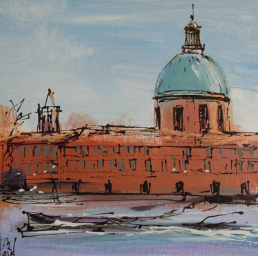 Painting titled "Toulouse, Dome Lagr…" by Michel Castel, Original Artwork, Acrylic