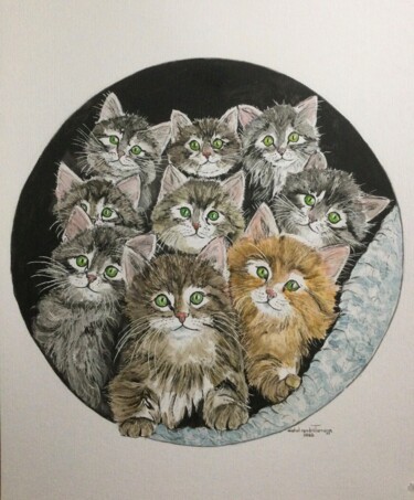 Painting titled "TADCHATS" by Michel Cendra-Terrassa, Original Artwork, Watercolor