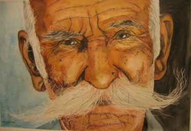 Malerei mit dem Titel "MOUSTACHU" von Michel Cendra-Terrassa, Original-Kunstwerk