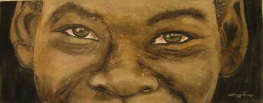 Painting titled "JEUNE AFRICAIN" by Michel Cendra-Terrassa, Original Artwork