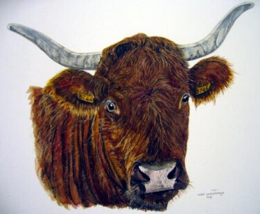 Peinture intitulée "SALERS...d'une vach…" par Michel Cendra-Terrassa, Œuvre d'art originale