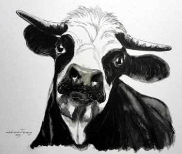 Painting titled "VACHE 13" by Michel Cendra-Terrassa, Original Artwork