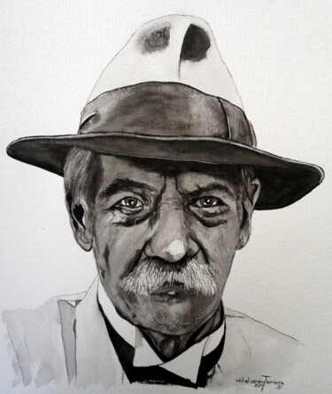 Malerei mit dem Titel "DOCTEUR" von Michel Cendra-Terrassa, Original-Kunstwerk, Aquarell