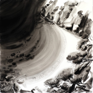 Картина под названием "Méditerranée, la cr…" - Michel Charrier, Подлинное произведение искусства, Темпера Установлен на Дере…