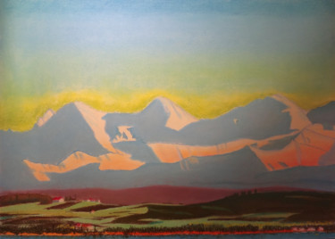 Peinture intitulée "Alpes-1.jpg" par Mac, Œuvre d'art originale, Pastel