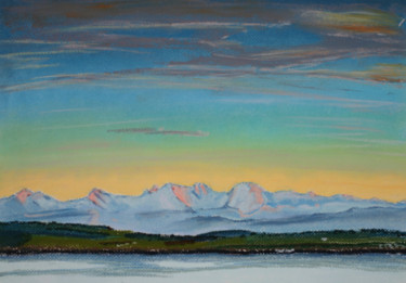 Painting titled "Alpes-2.jpg" by Mac, Original Artwork, Pastel