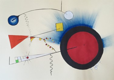 Painting titled "Éléments au cercle…" by Mac, Original Artwork, Gouache