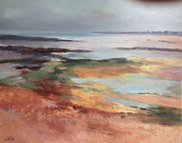 Peinture intitulée "rivage sur la mer" par Michel Colin, Œuvre d'art originale, Huile