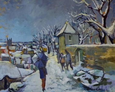 Peinture intitulée "Il a neigé" par Michel Corbel, Œuvre d'art originale, Huile