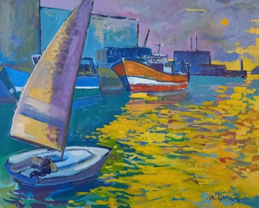 Malerei mit dem Titel "Solitaire" von Michel Corbel, Original-Kunstwerk, Öl
