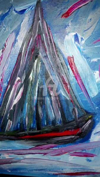 Peinture intitulée "Le vaisseau fantome" par Tomy, Œuvre d'art originale, Huile