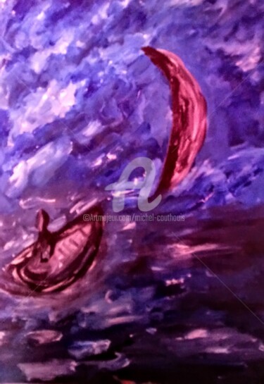 Painting titled "L' orage" by Tomy, Original Artwork, Oil