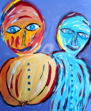 Peinture intitulée "Le double" par Tomy, Œuvre d'art originale, Acrylique