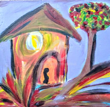 Peinture intitulée "La maison des souve…" par Tomy, Œuvre d'art originale, Acrylique