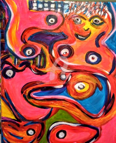 Malerei mit dem Titel "La création" von Tomy, Original-Kunstwerk, Acryl