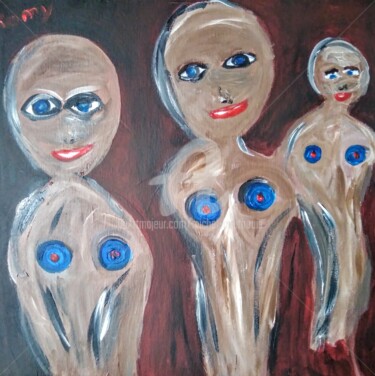 Painting titled "Femmes" by Tomy, Original Artwork, Acrylic