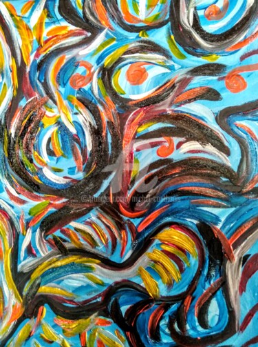 Schilderij getiteld "Le cahot" door Tomy, Origineel Kunstwerk, Acryl