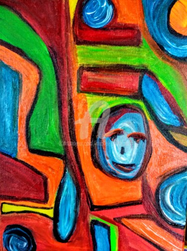 Painting titled "Les sens" by Tomy, Original Artwork, Acrylic